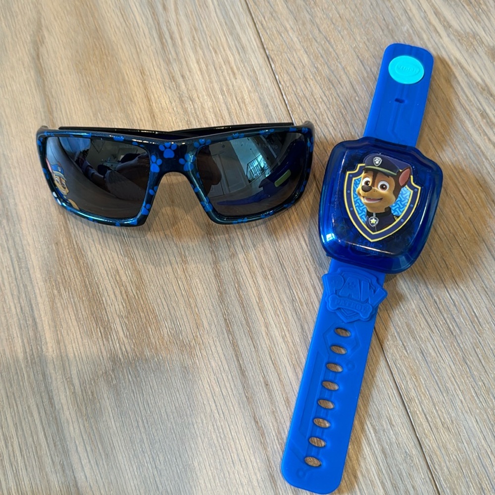 Boys paw patrol v tech chase watch and sunglasses set, EUC, watch works!